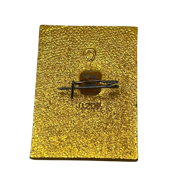 Vintage 1980 Moscow Olympics Green & Gold Enamel Commemorative Pin Badge A330 - Picture 3 of 3